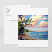 Carte Postale Art de Plage Tropical (Devant / Derrière)