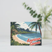 Carte Postale Art de plage tropical des Samoa américaines (Debout devant)