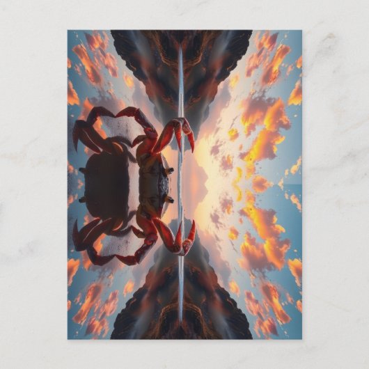 Carte Postale art de réflexion de crabe (Devant)