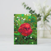 CARTE POSTALE ART DE ROSE ROUGE (Debout devant)