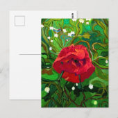CARTE POSTALE ART DE ROSE ROUGE (Devant / Derrière)