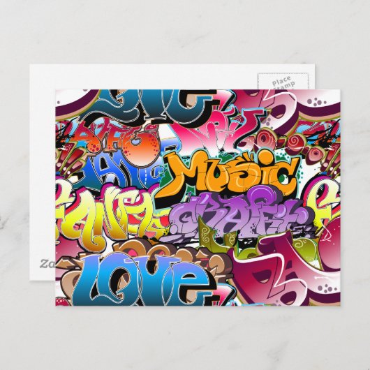 Carte Postale Art de rue de graffiti (Devant / Derrière)