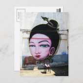 Carte Postale Art de rue Lady Lao Graffiti (Devant / Derrière)