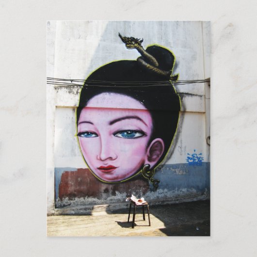 Carte Postale Art de rue Lady Lao Graffiti (Devant)