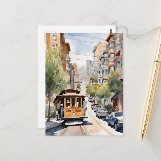 Carte Postale Art de San Francisco (Devant/Arrière en situation)