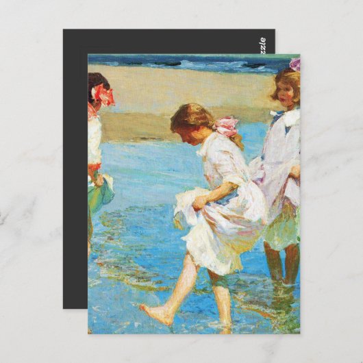 Carte Postale Art de scène de plage par Edward Henry Potthast (Devant / Derrière)