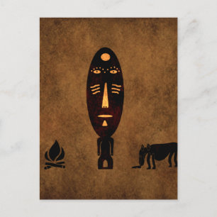 Carte Postale Art de scène tribale africaine vintage abstrait
