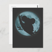 Carte Postale Art de silhouette de lune de koala Amateur d'anima (Devant / Derrière)
