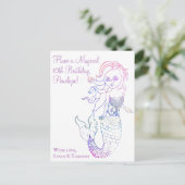 Carte Postale Art de sirène à l'aquarelle violette pour fille Jo (Debout devant)