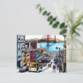 Carte Postale Art de style bande dessinée de San Francisco, Cali (Debout devant)