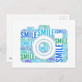 Carte Postale Art de texte, design de texte sourire (Devant / Derrière)