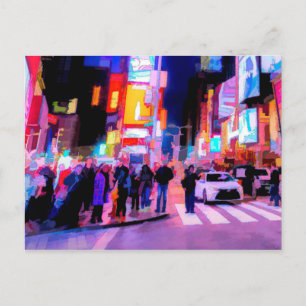 Carte Postale Art de Times Square la nuit