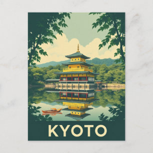 Carte Postale Art de voyage de temple de Kyoto, Japon