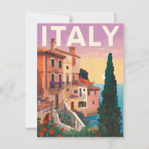 Carte Postale Art de Voyage méditerranéen à l'ancienne