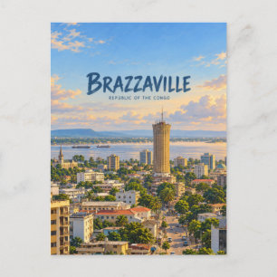 Carte Postale Art de voyage pictural de Brazzaville