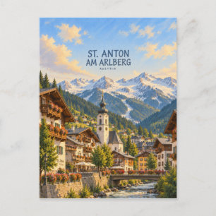 Carte Postale Art de voyage pictural de St. Anton am Arlberg