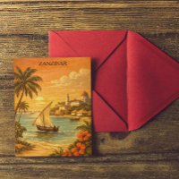 Art de voyage tropical vintage de Zanzibar