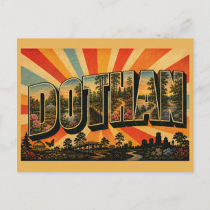 Carte Postale Art de voyage vintage de Dothan AL