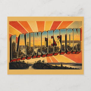 Carte Postale Art de voyage vintage Launceston TAS