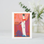 Carte postale Art déco 7 en couleur rouge (Debout devant)