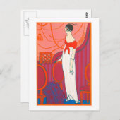 Carte postale Art déco 7 en couleur rouge (Devant / Derrière)