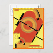 Carte Postale Art Déco Abstrait de l'Ère du Jazz (Devant / Derrière)