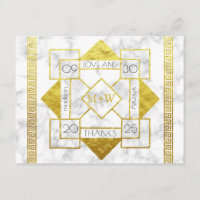 Art Déco Amour et Merci Mariage Marble Gold Foil