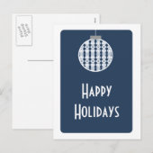 Carte postale Art déco, bleu foncé (Devant / Derrière)