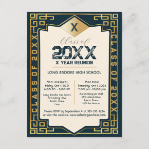 Carte Postale Art Déco "Classe de" Blank Graduation Année Réunio