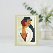 Carte Postale Art déco Couple 1920 (Debout devant)