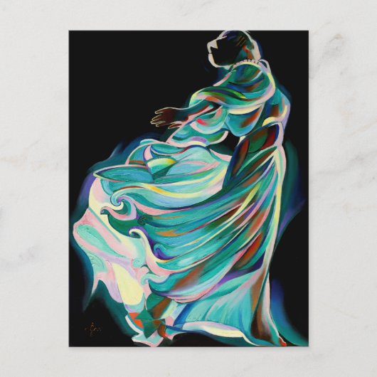 Carte Postale Art Deco Danseur Abstrait - Impression d'Art (Devant)