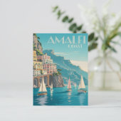Carte Postale Art déco de la côte d'Amalfi (Debout devant)