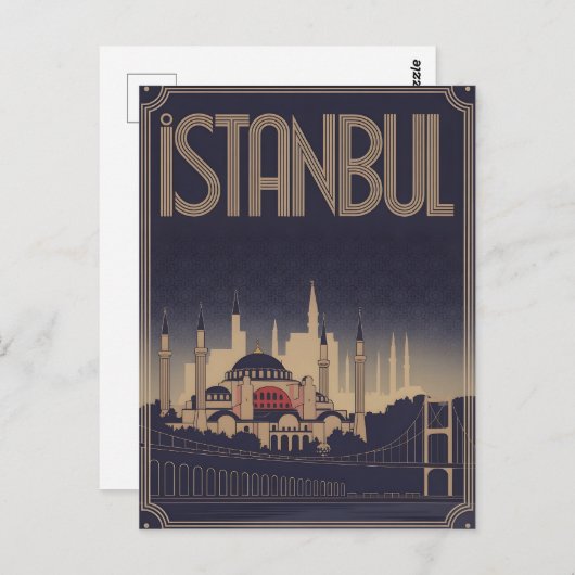 Carte Postale Art déco d'Istanbul (Devant / Derrière)
