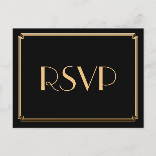 Carte postale Art Déco Great Gatsby Black Wedding (Devant)