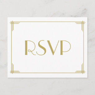 Carte postale Art Déco Great Gatsby Wedding RSVP