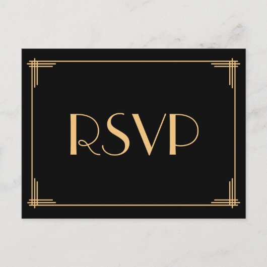 Carte postale Art Déco Great Gatsby Wedding RSVP (Devant)
