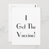 Carte Postale Art Deco I Got The Vaccine Typography Postcard (Devant / Derrière)