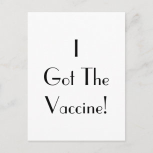 Carte Postale Art Deco I Got The Vaccine Typography Postcard