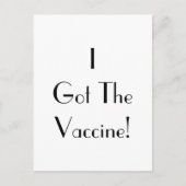 Carte Postale Art Deco I Got The Vaccine Typography Postcard (Devant)