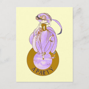 CARTE POSTALE ART DÉCO LADY