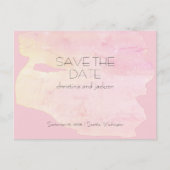 Carte Postale Art Déco Mariage rose et jaune Enregistrer la date (Devant)