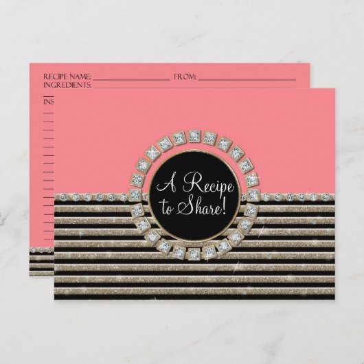 Carte Postale Art Déco Moderne Horizontale Parties scintillant e (Devant / Derrière)