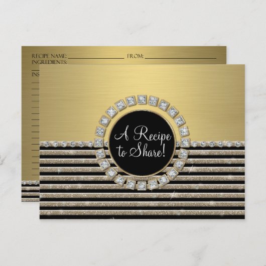 Carte Postale Art Déco Moderne Horizontale Parties scintillant e (Devant / Derrière)