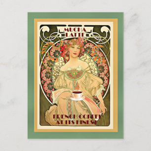 Carte Postale Art déco Mucha Latte
