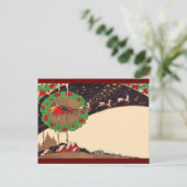 Carte postale Art Déco Noël Père Noël (Debout devant)