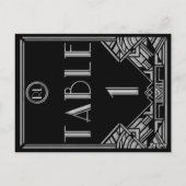 Carte Postale Art Déco Noir Gatsby Style Tableau Numéro 1 (Dos)