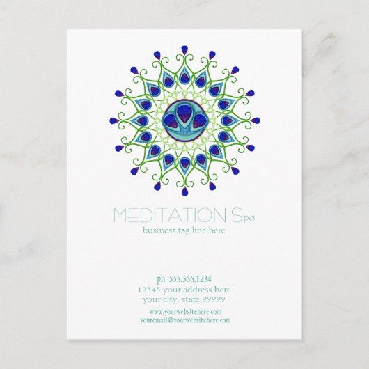 Carte Postale Art Déco Nouveau Peacock Feather Moderne (Devant)