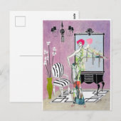 Carte postale Art Déco—Peinture originale (Devant / Derrière)