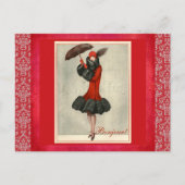 Carte postale Art déco Red Flapper French Fashion  (Devant)