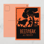 Carte Postale Art déco rétro Steak restaurant et (Devant / Derrière)